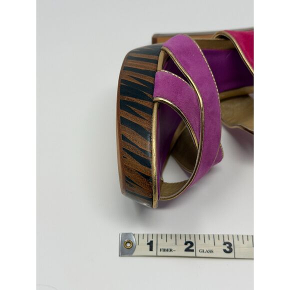 BCBG Max Azria Milan Platform Shoes Pink Purple Suede 5.5 inch Heel Size 10B - Picture 9 of 9